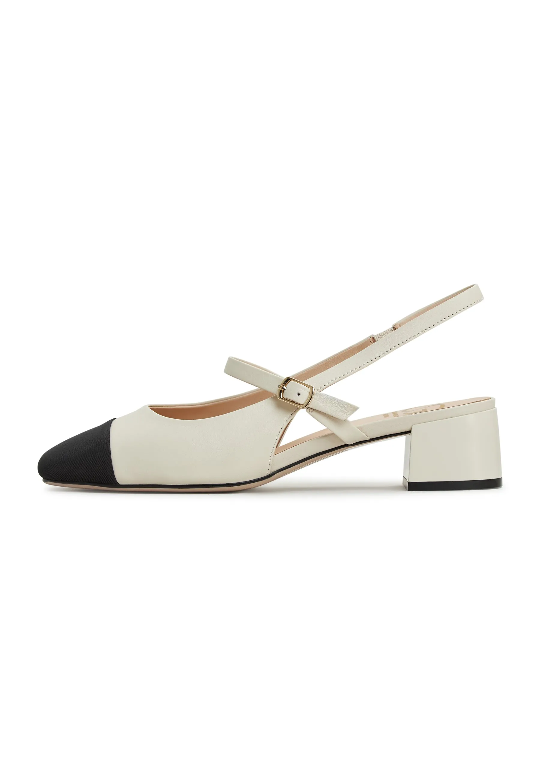 Slingback Block Heels Pumps Marisol - Ivory