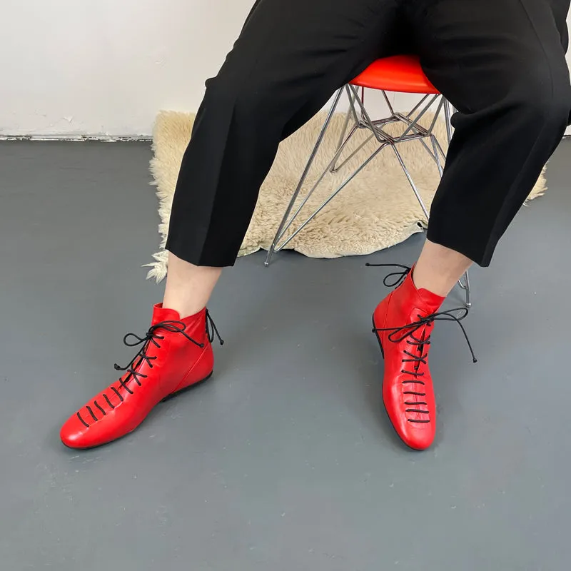 SS24 MAGRITTE Tomato | Leather Boots