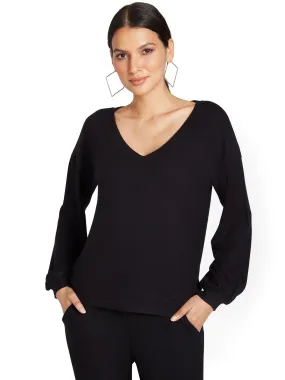 Super-Soft Balloon-Sleeve Pullover