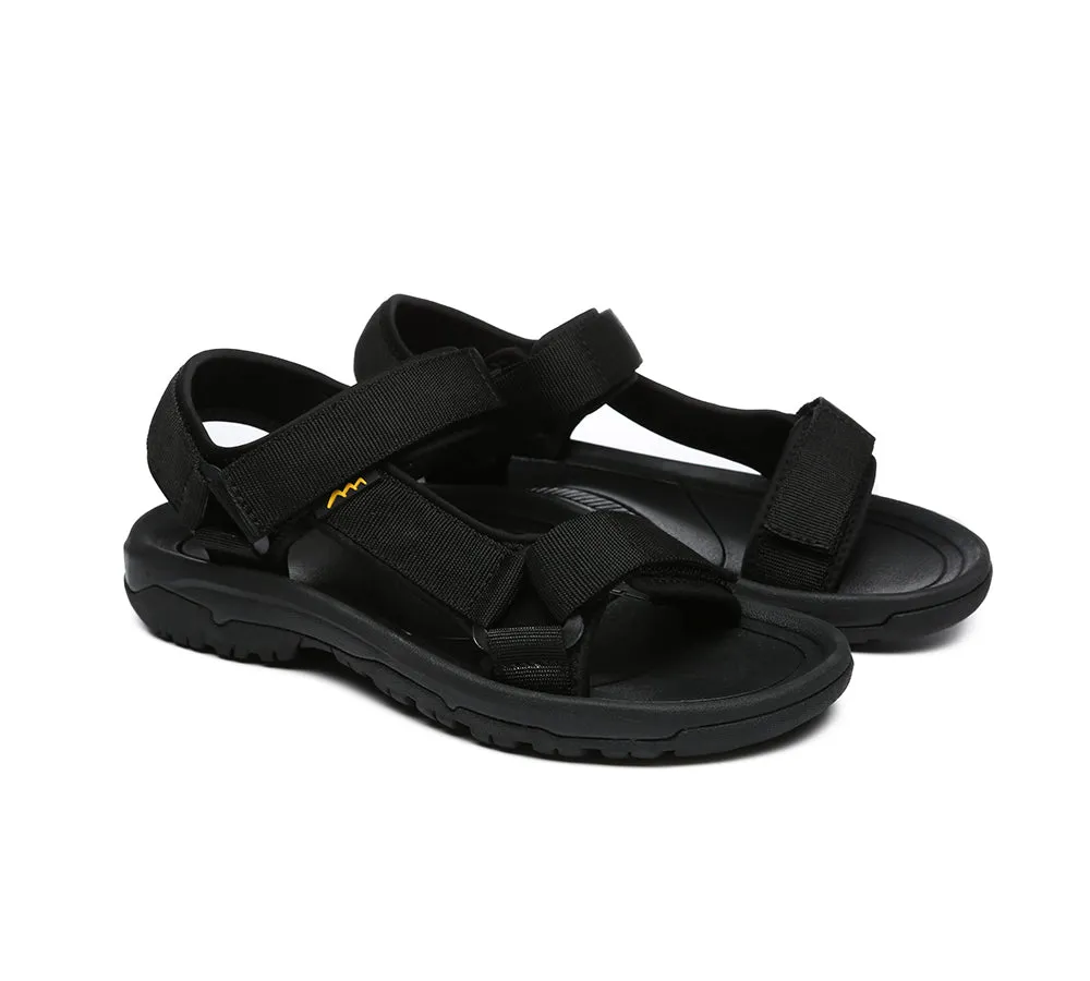 TARRAMARRA® Men Adjustable Strap Black Flat Sandals Luciano