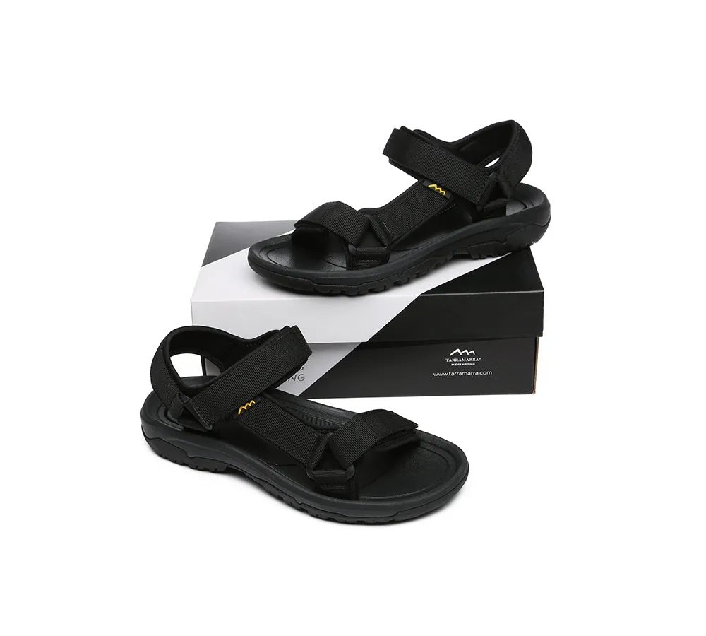 TARRAMARRA® Men Adjustable Strap Black Flat Sandals Luciano