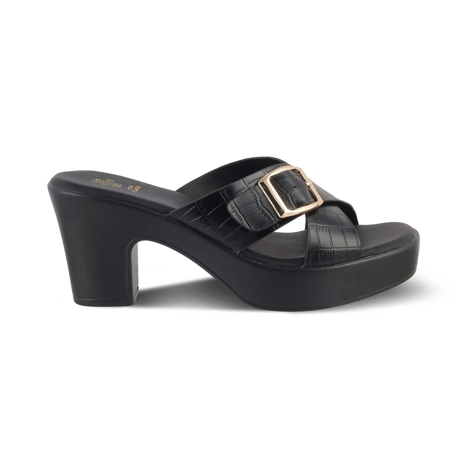 The Argentia Black Women's Dress Block Heel Sandals Tresmode