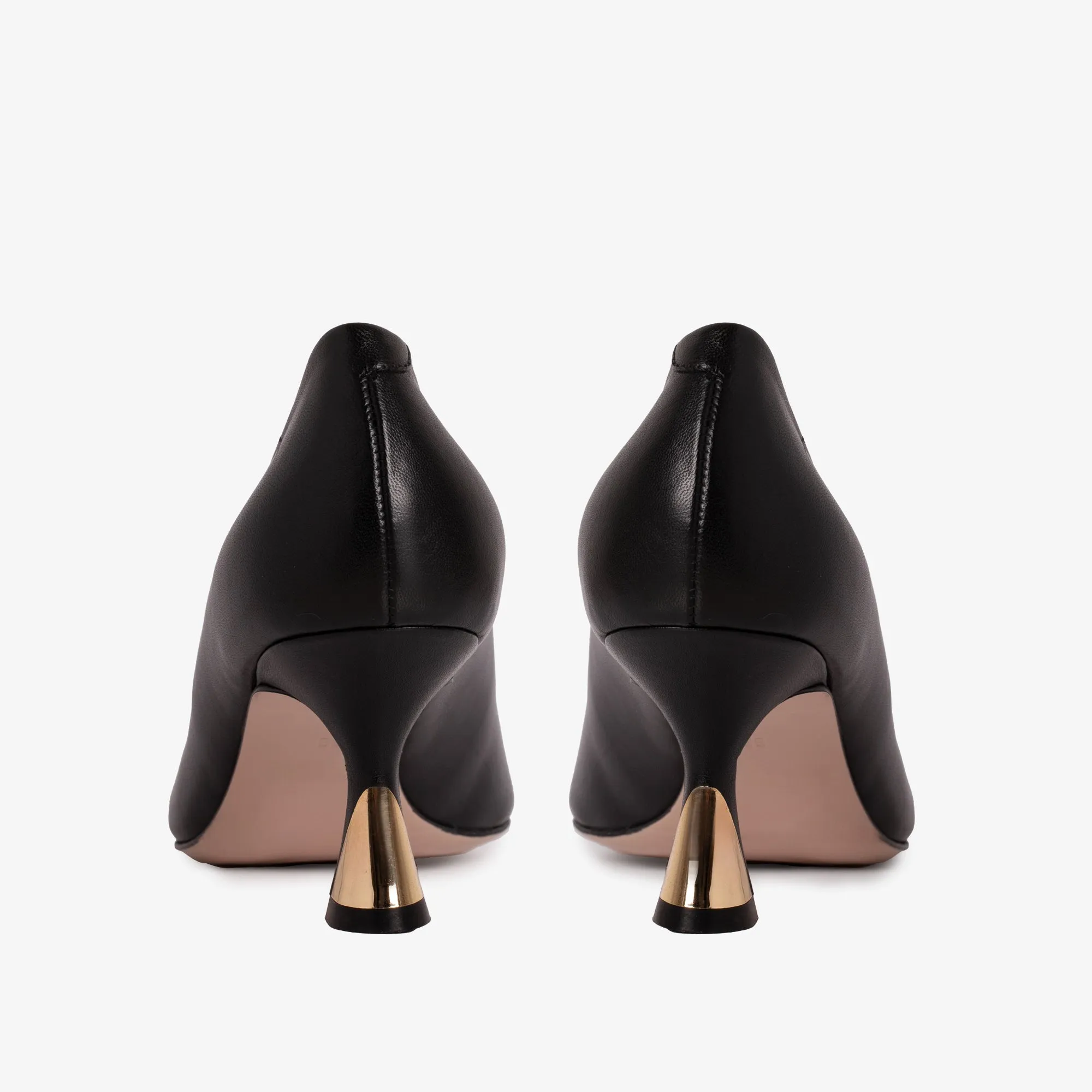 The Brunello Black Leather Pump Women Shoe