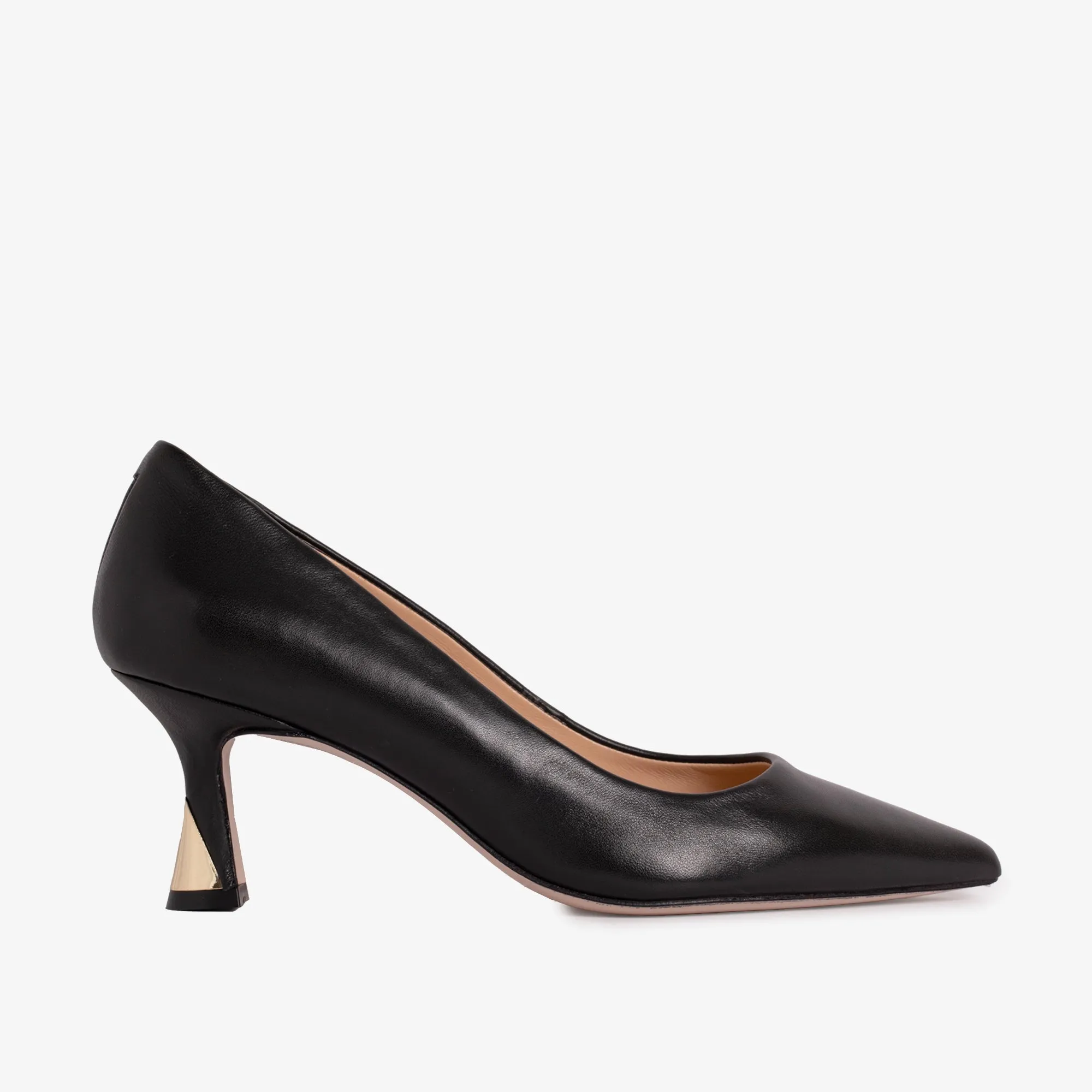 The Brunello Black Leather Pump Women Shoe