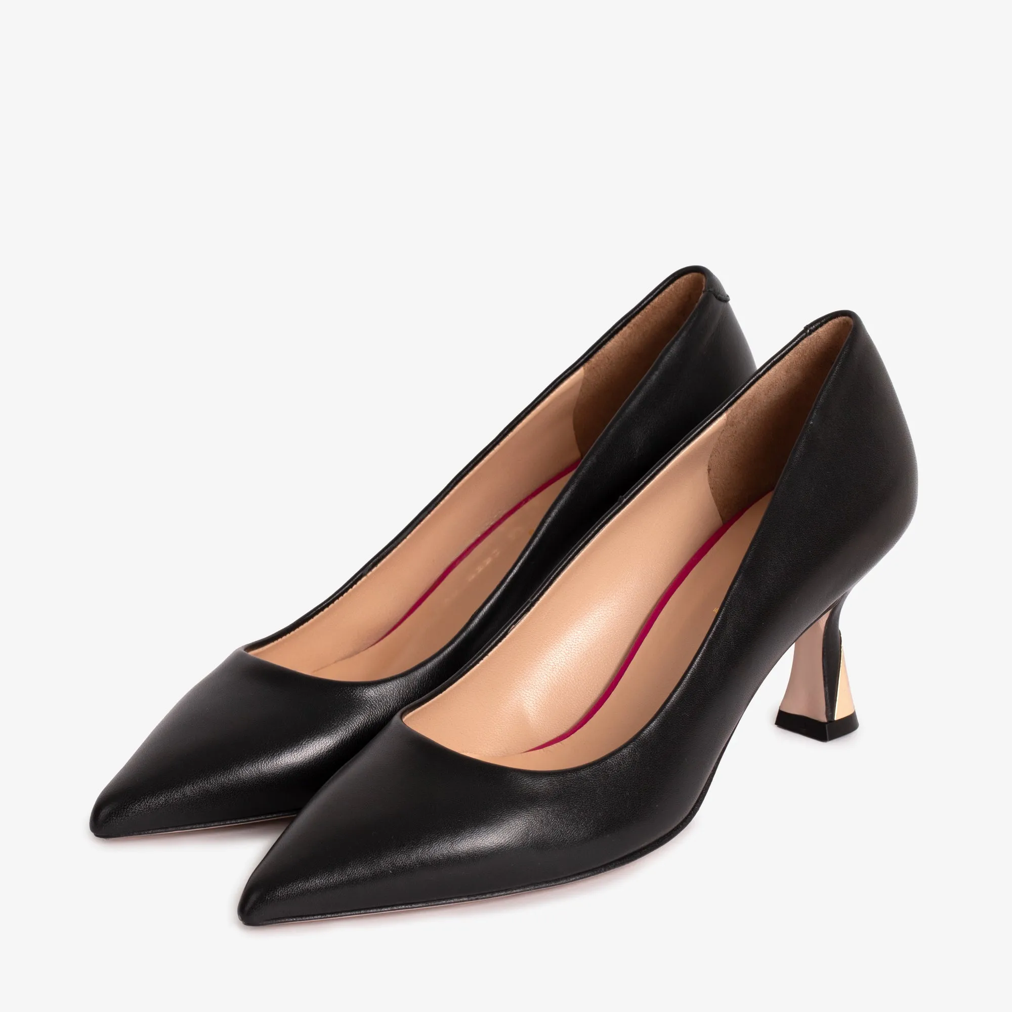 The Brunello Black Leather Pump Women Shoe