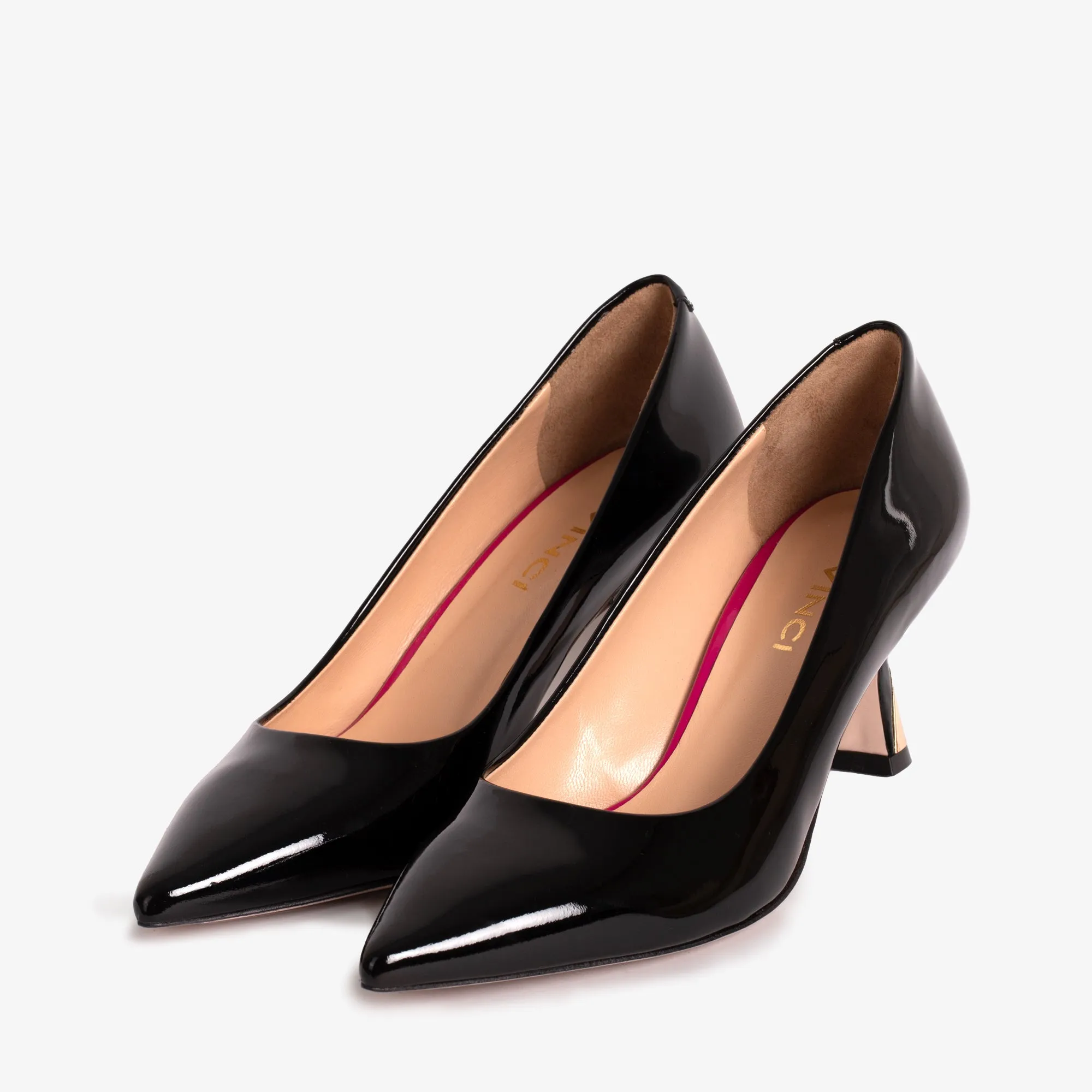 The Brunello Black Patent Leather Pump Women Shoe