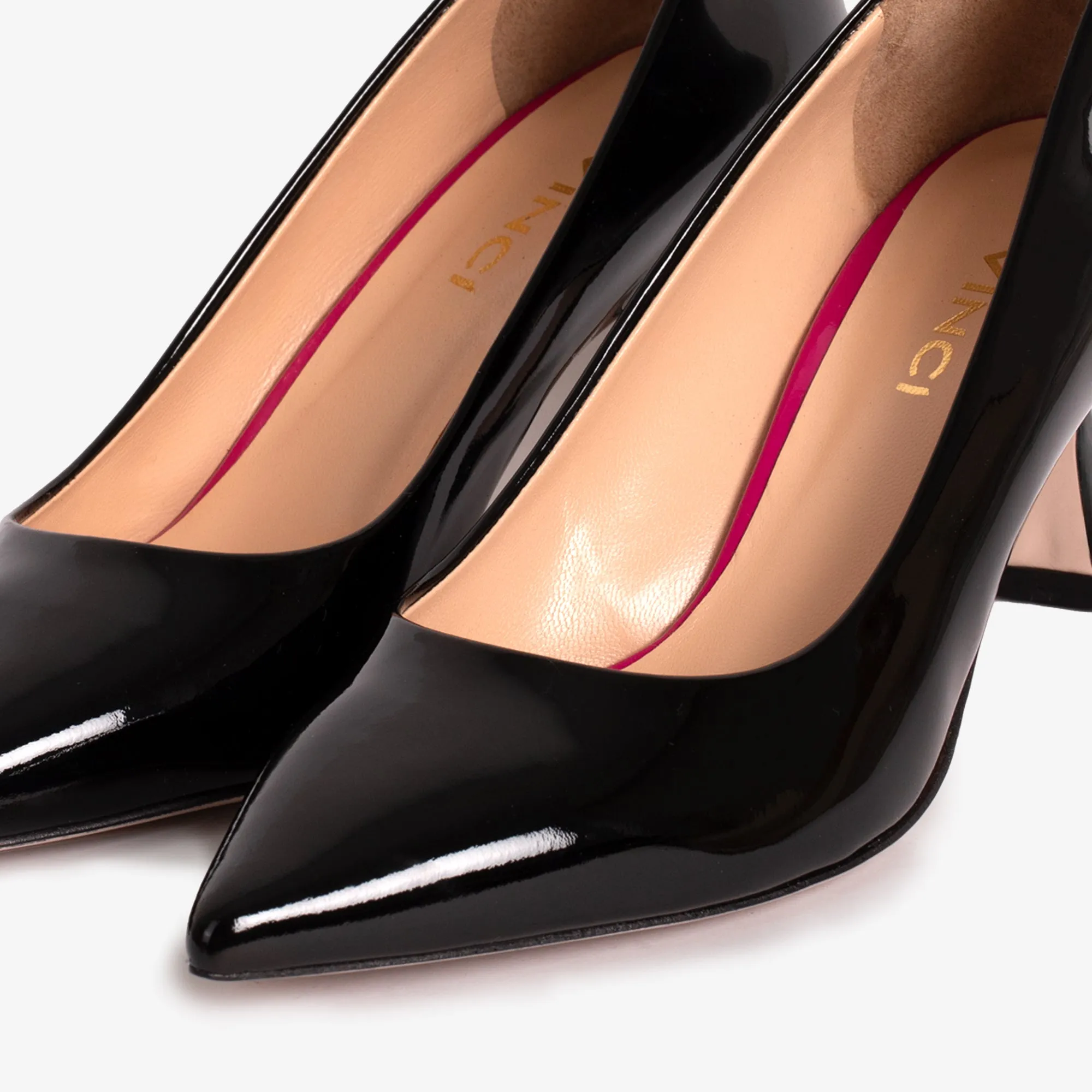 The Brunello Black Patent Leather Pump Women Shoe