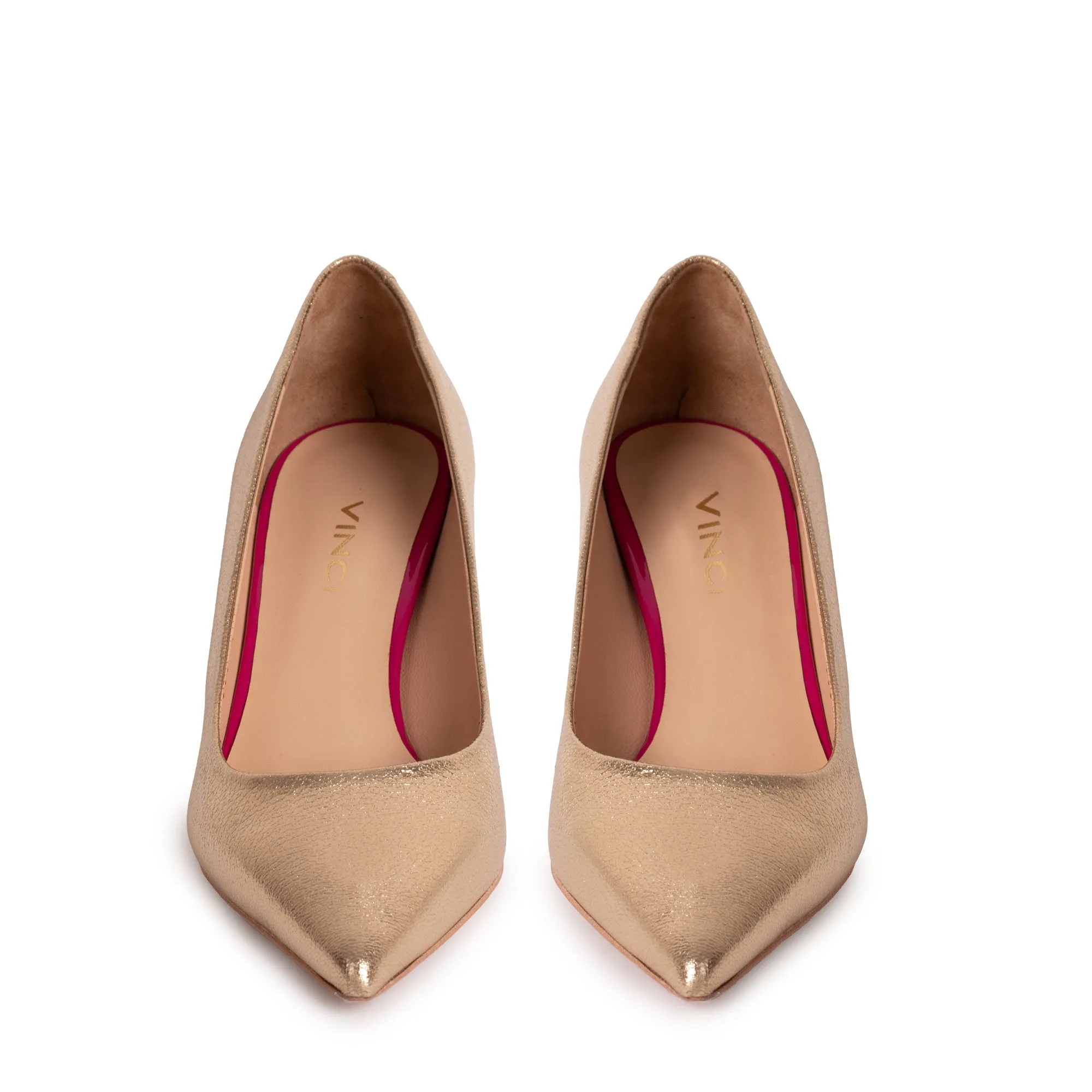 The Brunello Gold Leather Pump Women Shoe