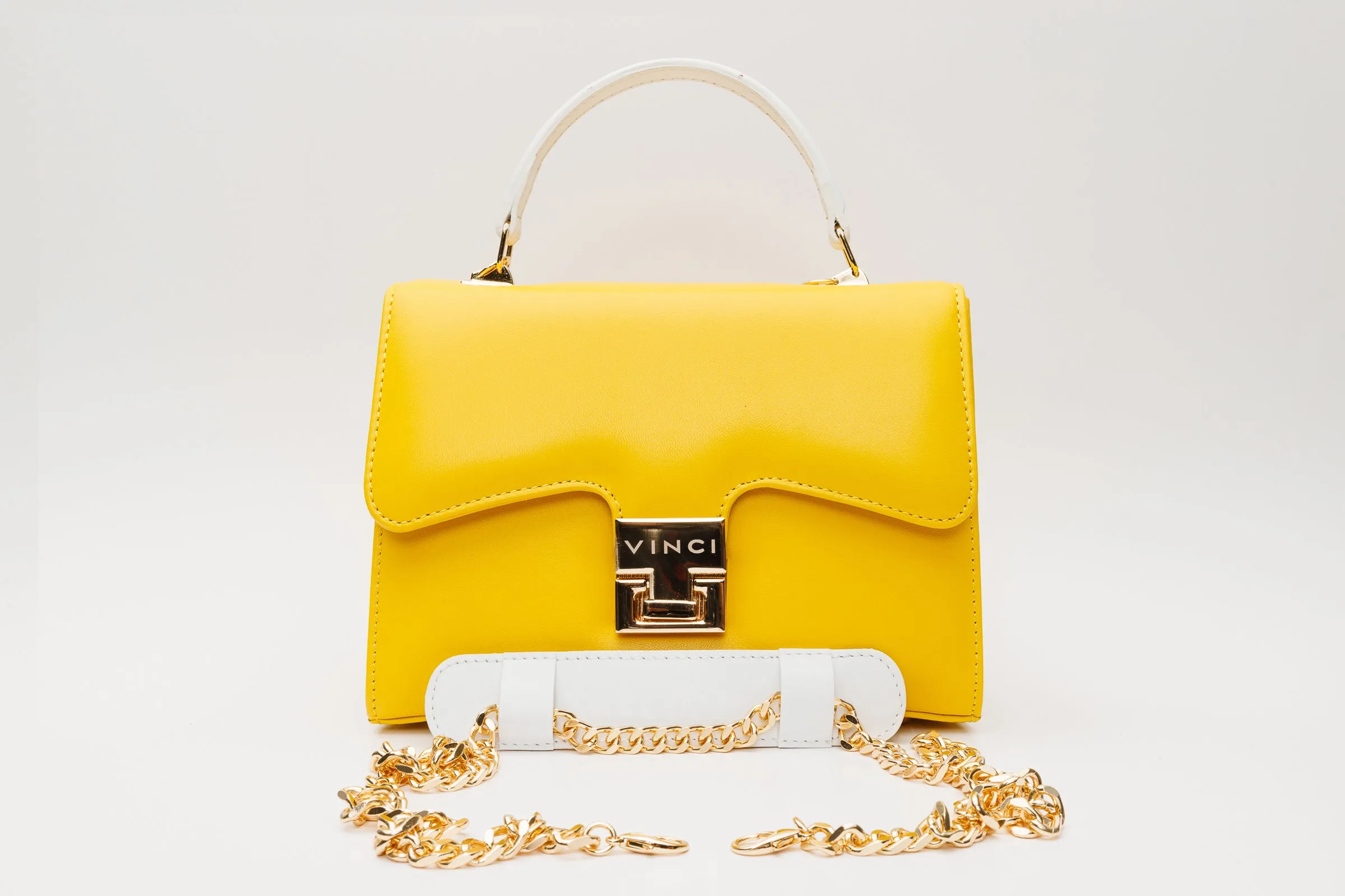 The Duffryn Yellow Leather Handbag