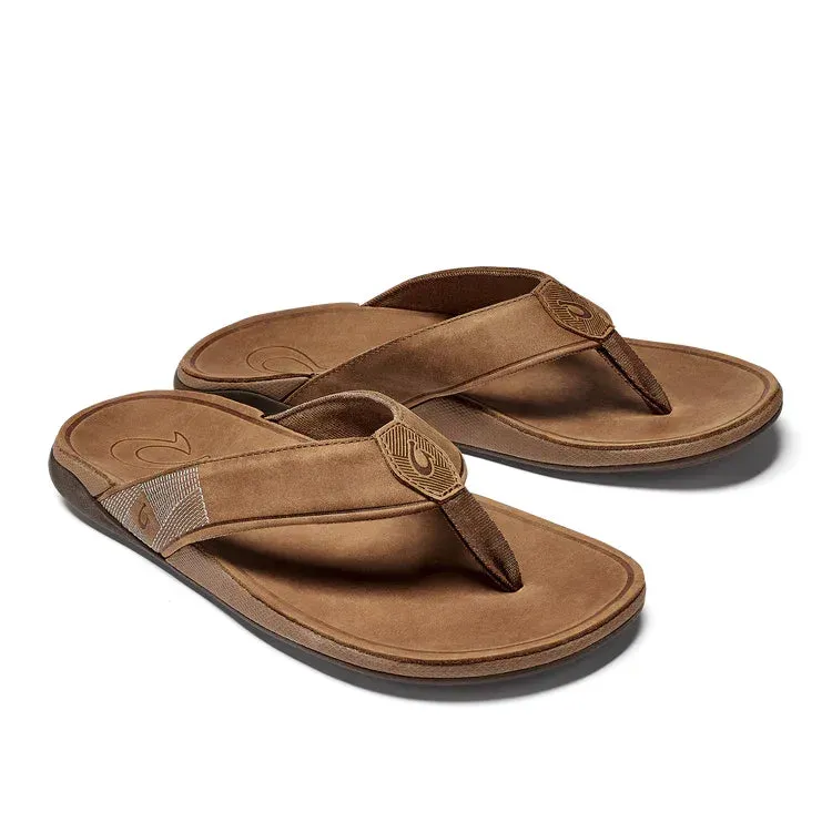 Tuahine Men's Leather Beach Sandals - Toffee