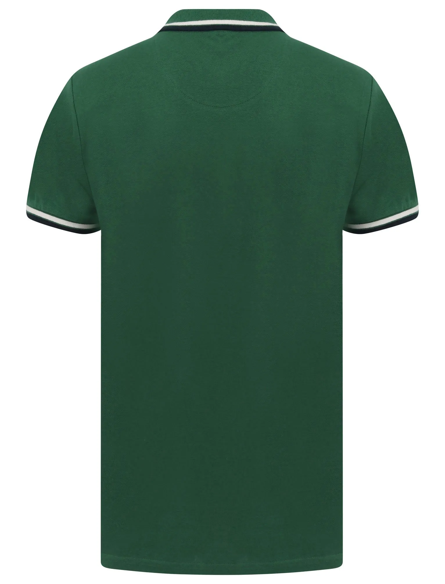 Waterloo Cotton Pique Polo Shirt with Tipping in Hunter Green - Le Shark