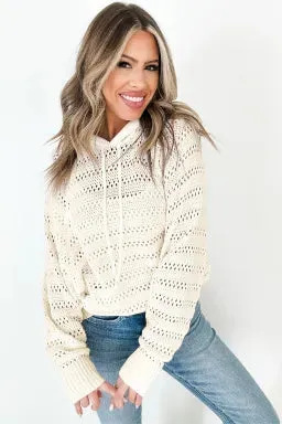 White Knit Hooded Sweater