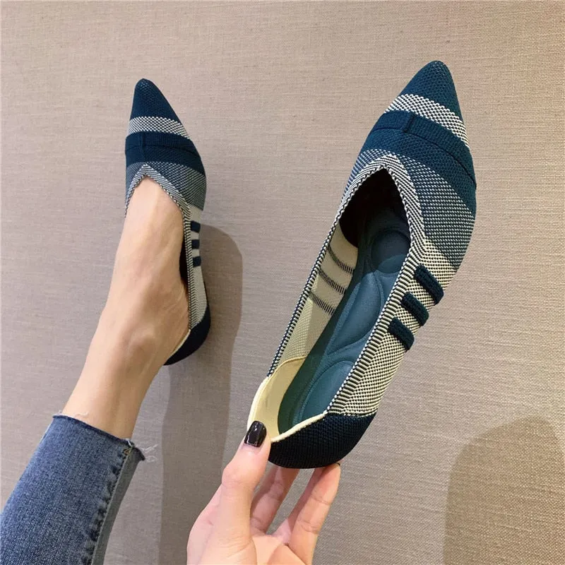 Women Heel Comfortable Flat Pointed Toe Pumps