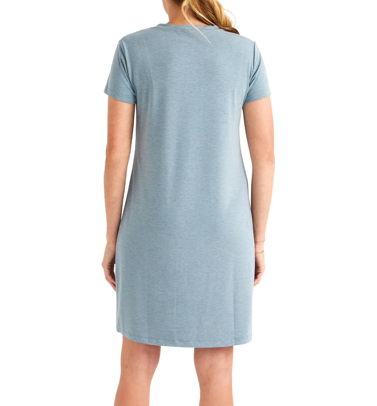 Women's Bamboo Flex Pocket Dress - Heather Coastal Sage