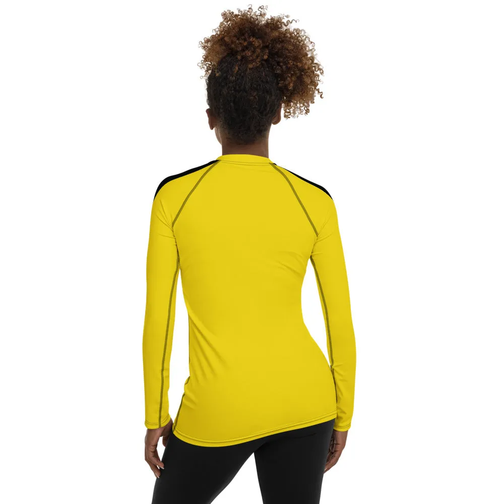 Women's Bruce Lee Game of Death and Kill Bill Inspired Long Sleeve Rash Guard: Perfect for BJJ, MMA, and Other Training Activities