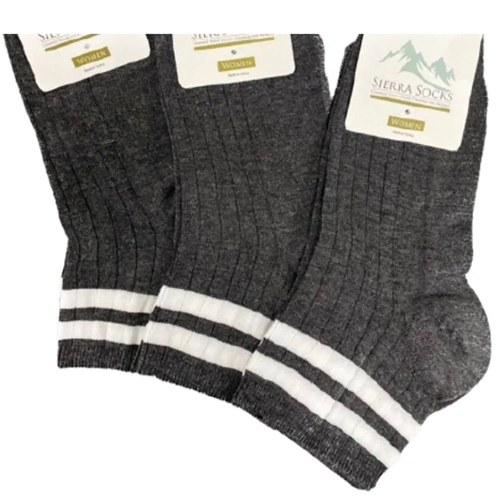 Women's Rayon Quarter Hi Performance Socks Striped Ankle and Sporty