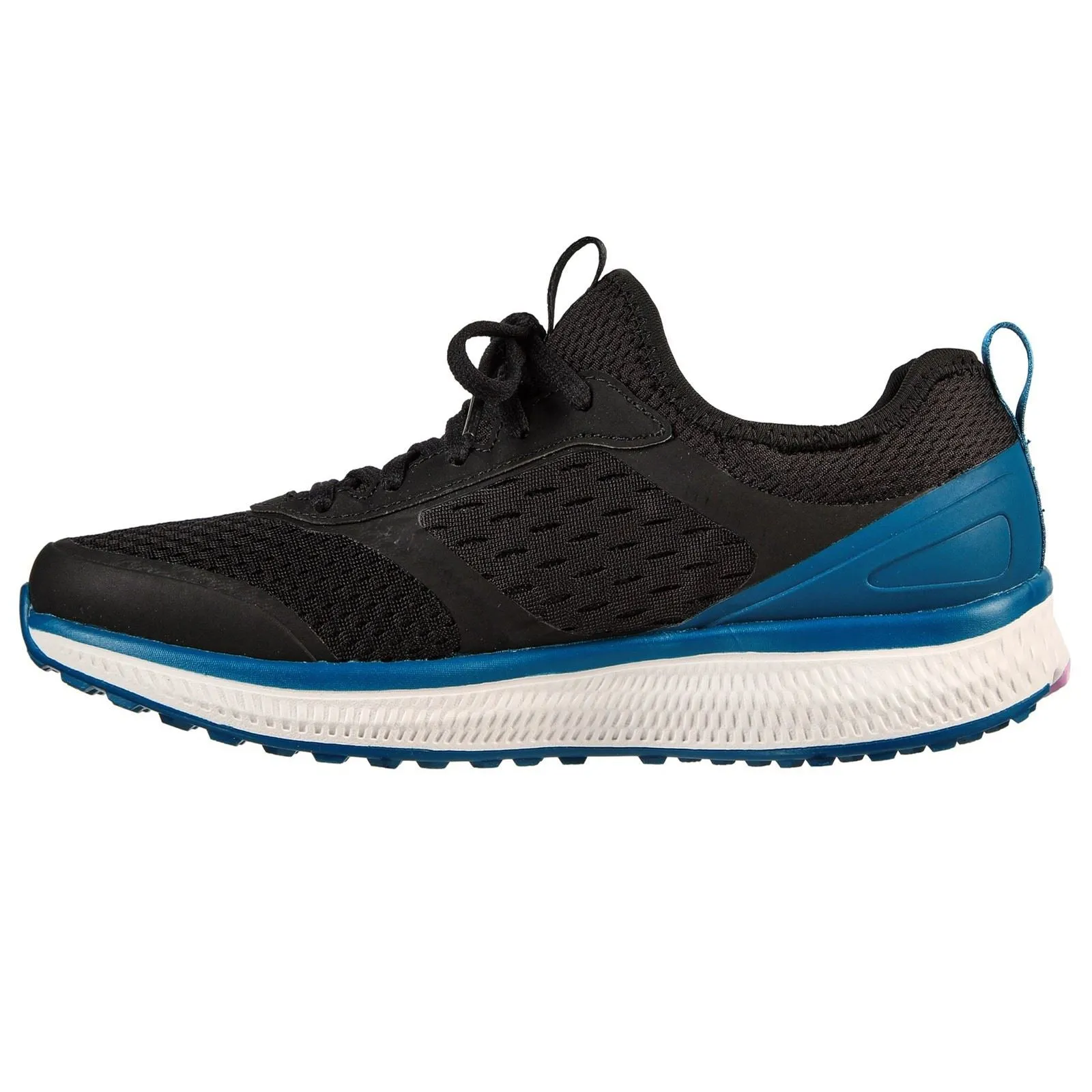 Women's Wide Fit Skechers 128276 Go Run Consistent Vivid Trainers - Black